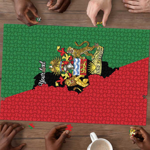 Personalized  Malawi Flag Map Puzzle Simple Malawi Emblem Coat of Arms