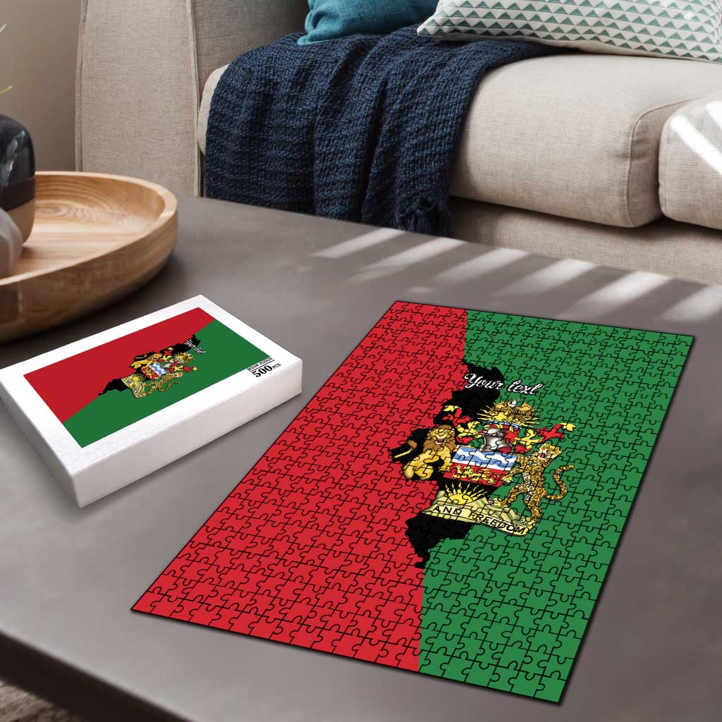 Personalized  Malawi Flag Map Puzzle Simple Malawi Emblem Coat of Arms