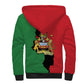 Malawi Flag Map Sherpa Hoodie Simple Malawi Emblem Coat of Arms - African Pride