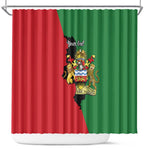 Malawi Flag Map Shower Curtain Simple Malawi Emblem Coat of Arms - African Pride