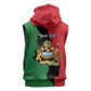Malawi Flag Map Sleeveless Zip Hoodie Simple Malawi Emblem Coat of Arms - African Pride