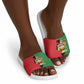 Personalized  Malawi Flag Map Slide Sandals Simple Malawi Emblem Coat of Arms