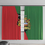 Malawi Flag Map Window Curtain Simple Malawi Emblem Coat of Arms - African Pride