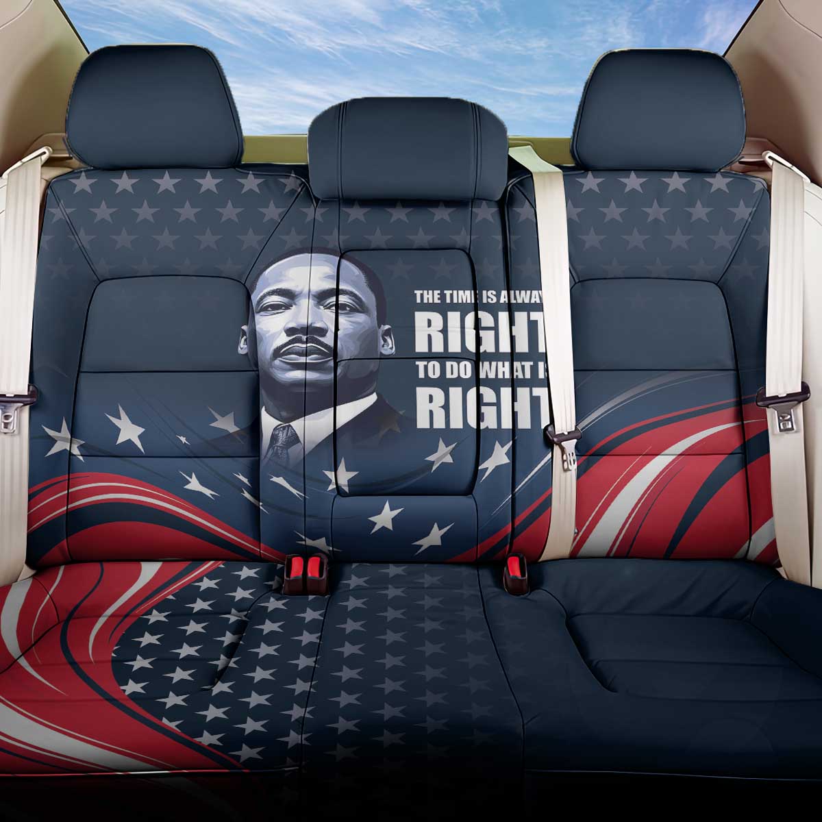 Honor MLK African-American Civil Rights Leaders Back Car Seat Cover The Time Is Always Right To Do What Is Right