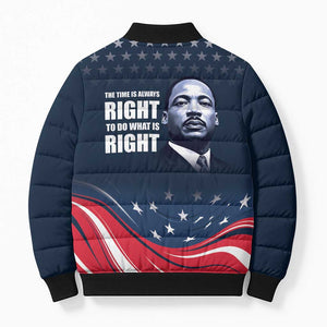Honor MLK African-American Civil Rights Leaders Bomber Puffer Jacket The Time Is Always Right To Do What Is Right