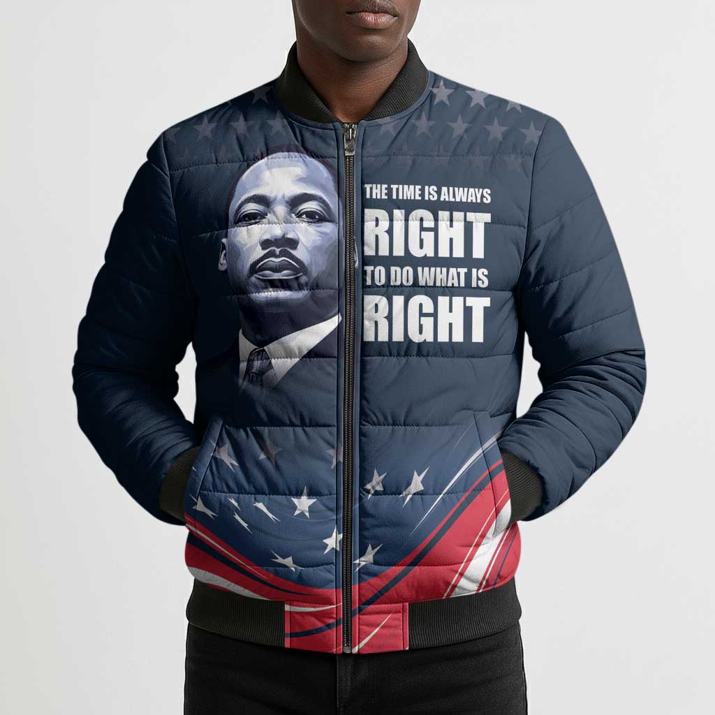 Honor MLK African-American Civil Rights Leaders Bomber Puffer Jacket The Time Is Always Right To Do What Is Right