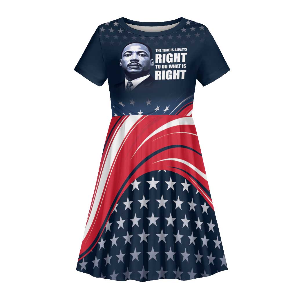 Honor MLK African-American Civil Rights Leaders Kid Short Sleeve Dress The Time Is Always Right To Do What Is Right