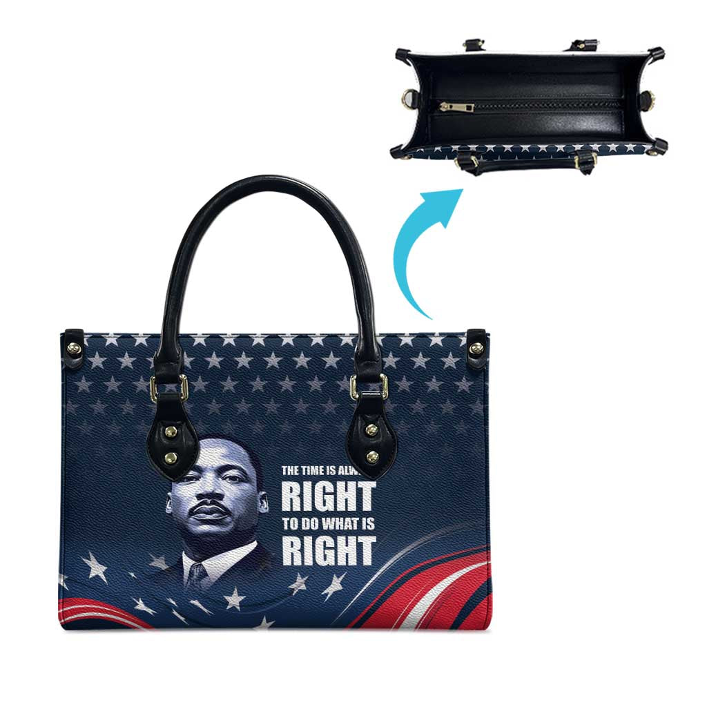 Honor MLK African-American Civil Rights Leaders Leather Bag The Time Is Always Right To Do What Is Right