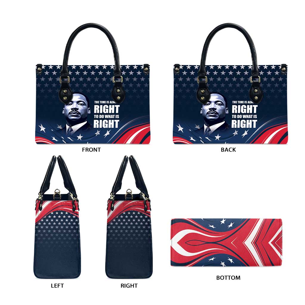 Honor MLK African-American Civil Rights Leaders Leather Bag The Time Is Always Right To Do What Is Right