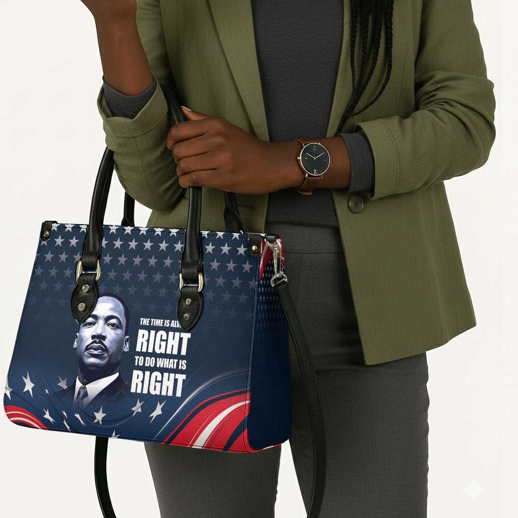 Honor MLK African-American Civil Rights Leaders Leather Bag The Time Is Always Right To Do What Is Right