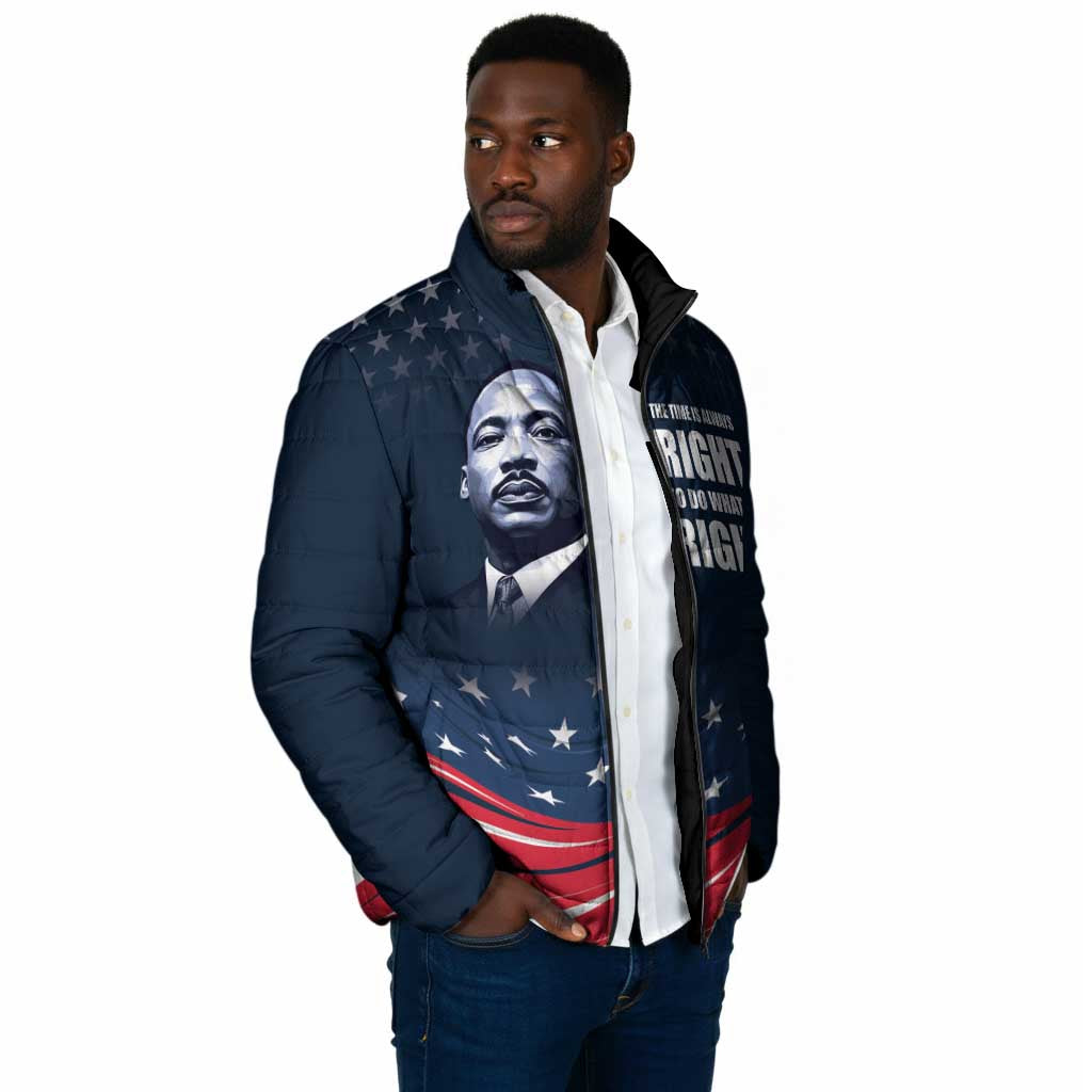 Honor MLK African-American Civil Rights Leaders Padded Jacket The Time Is Always Right To Do What Is Right