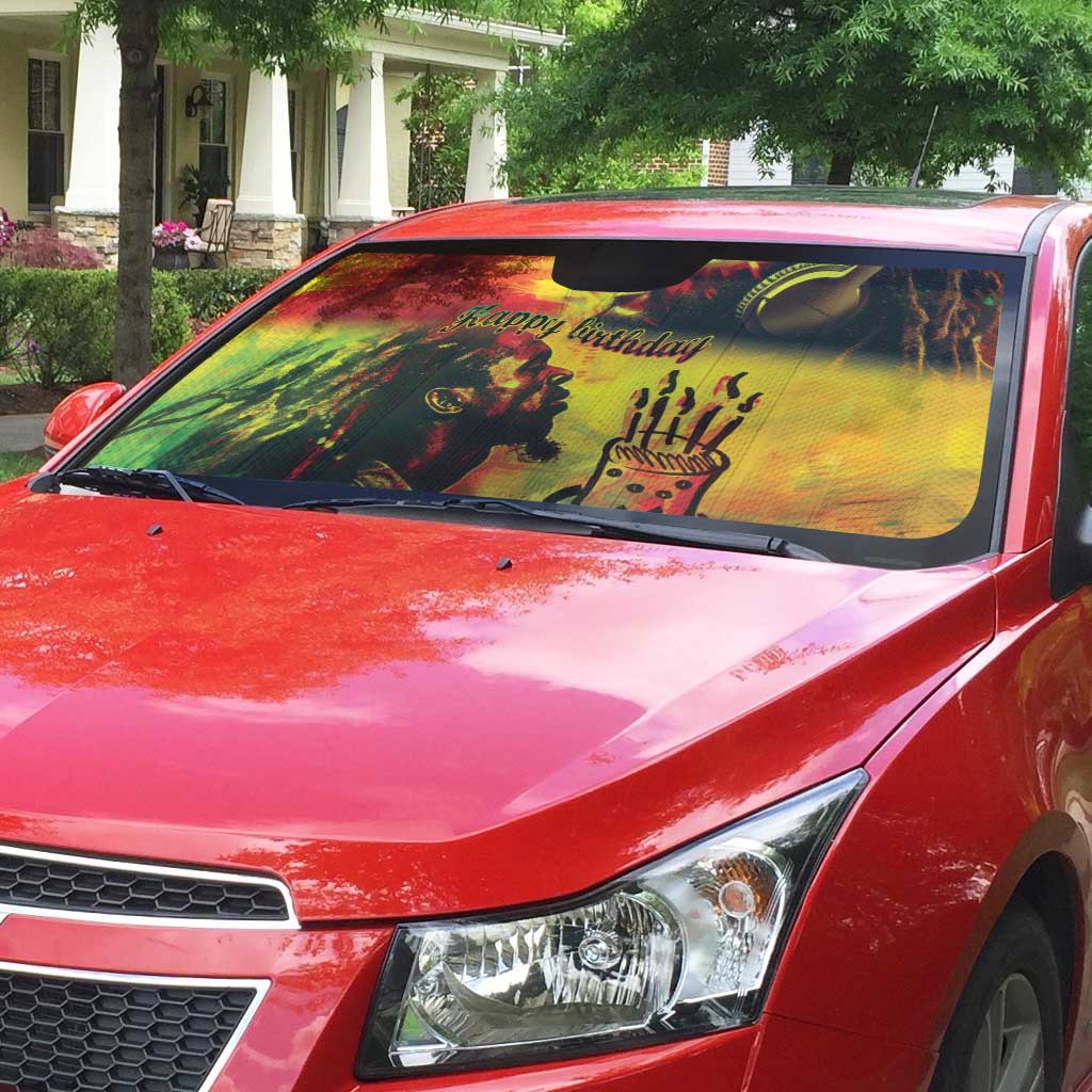 Happy Birthday King of Reggae Auto Sun Shade