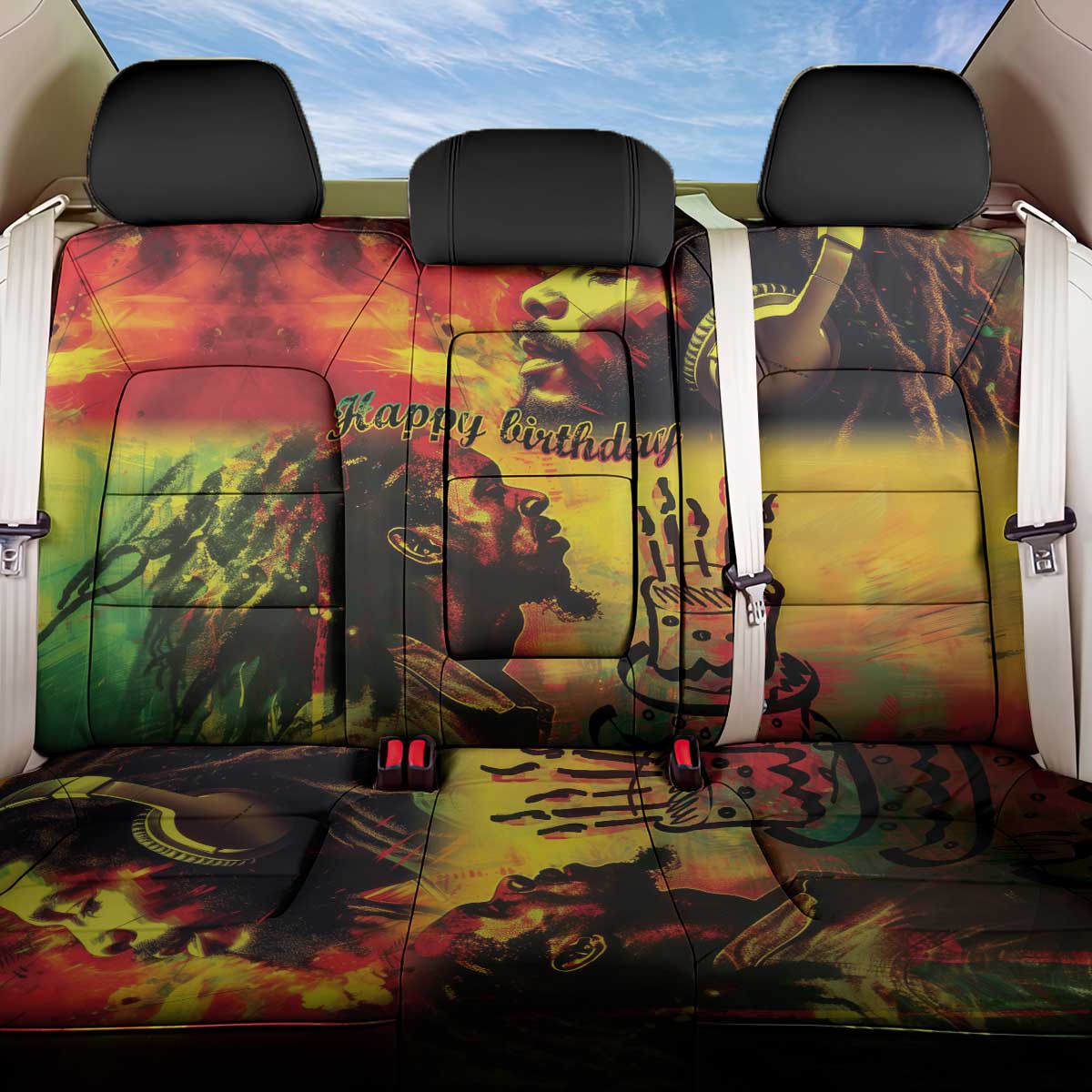 Happy Birthday King of Reggae Back Car Seat Cover