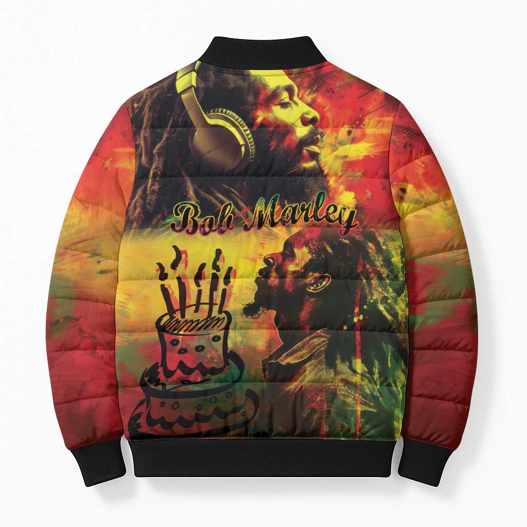 Happy Birthday King of Reggae Bomber Puffer Jacket
