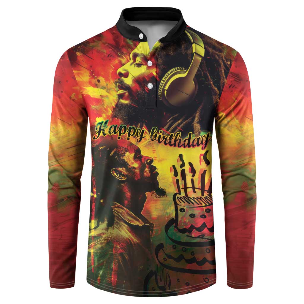 Happy Birthday King of Reggae Button Sweatshirt