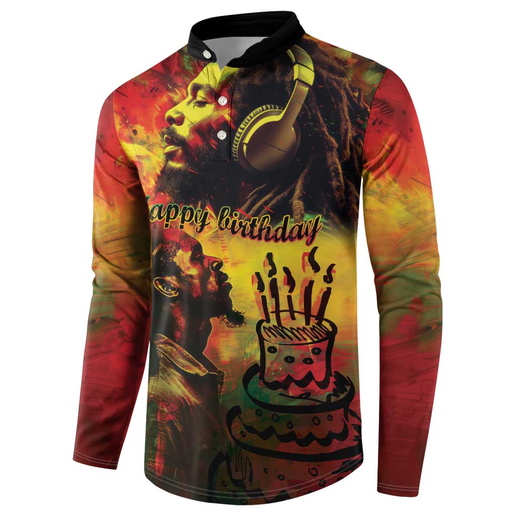 Happy Birthday King of Reggae Button Sweatshirt