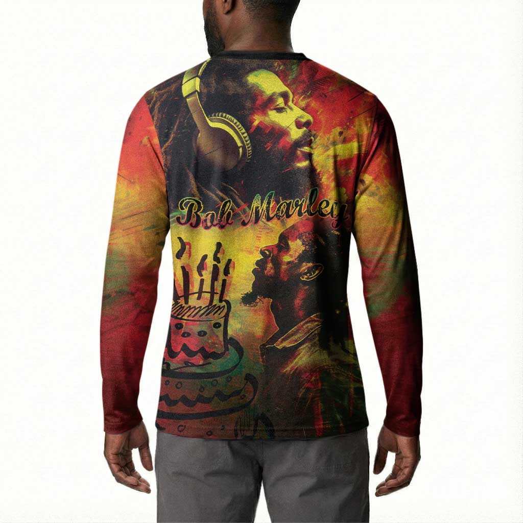 Happy Birthday King of Reggae Button Sweatshirt
