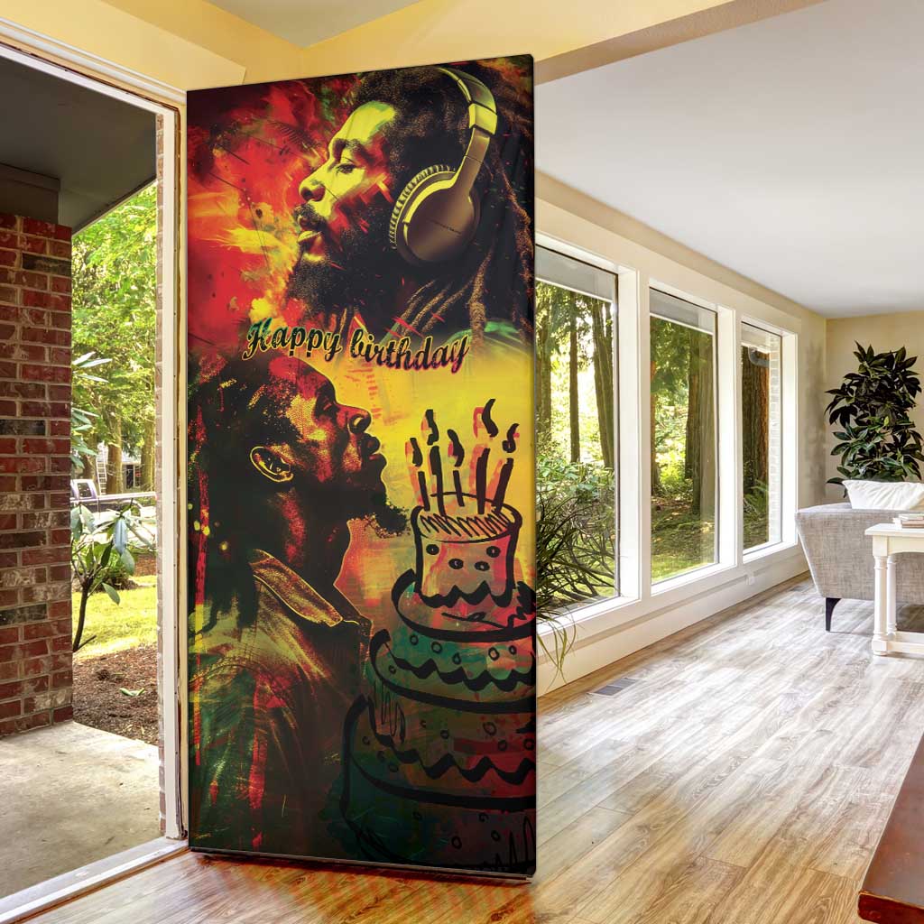 Happy Birthday King of Reggae Door Cover