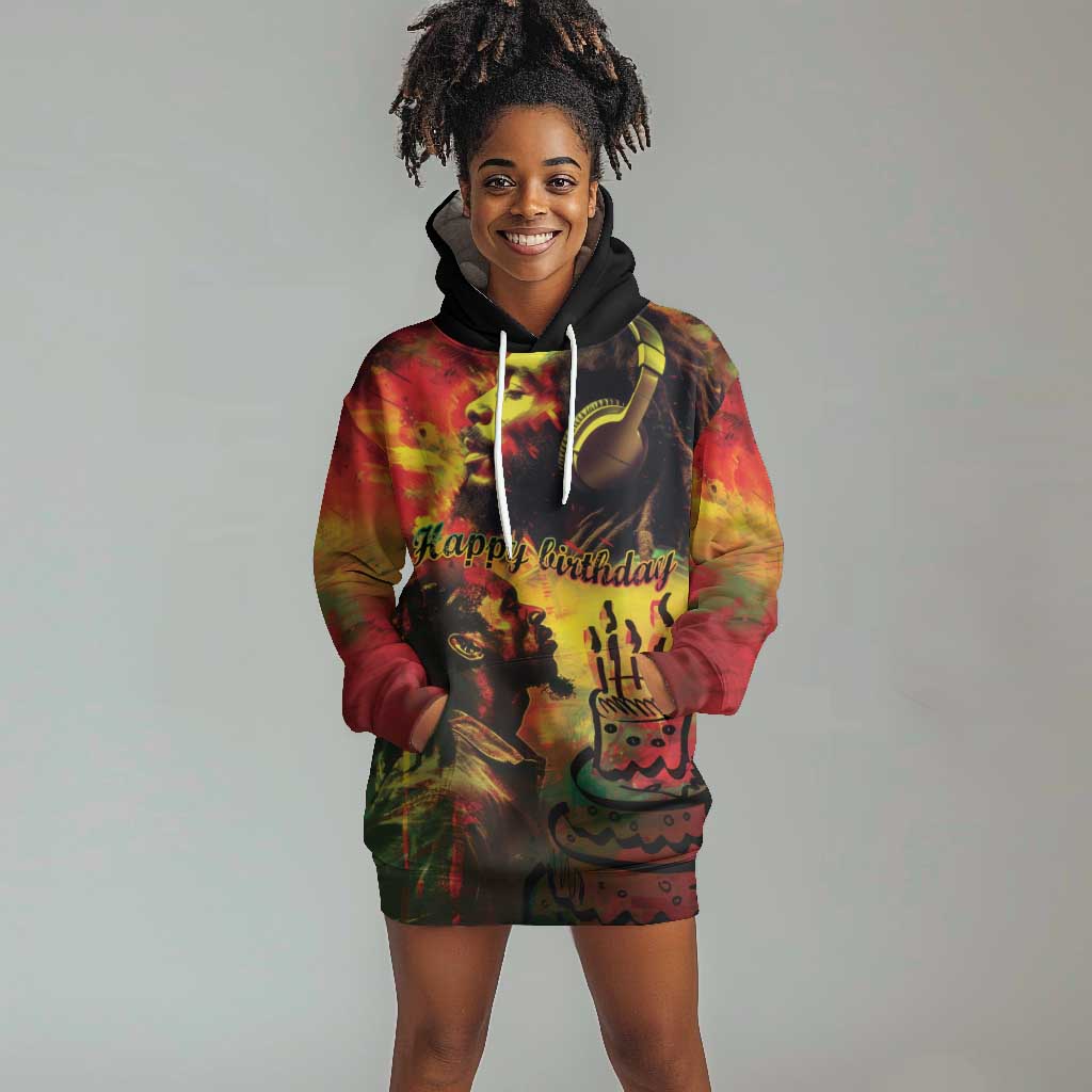 Happy Birthday King of Reggae Hoodie Dress