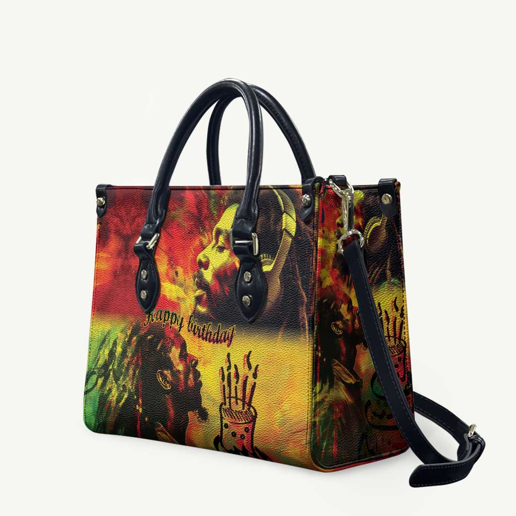 Happy Birthday King of Reggae Leather Bag