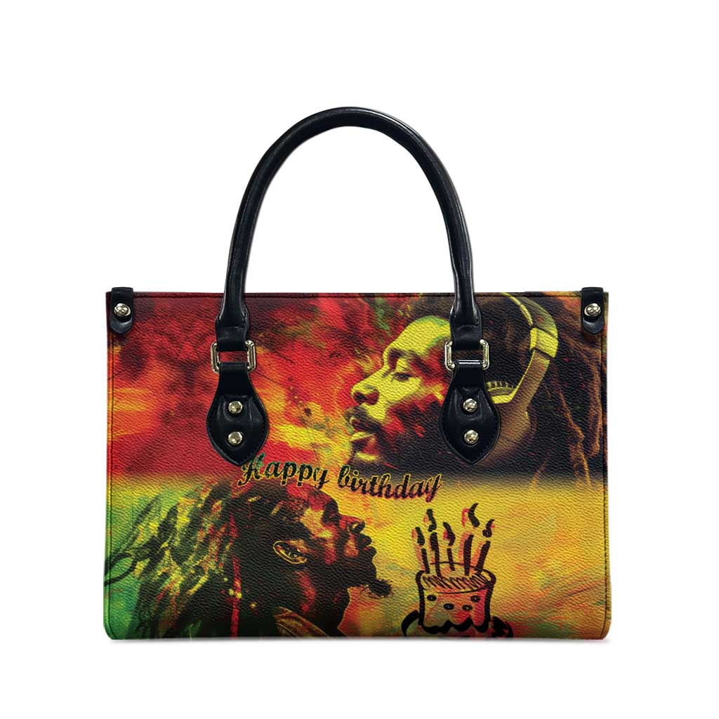 Happy Birthday King of Reggae Leather Bag