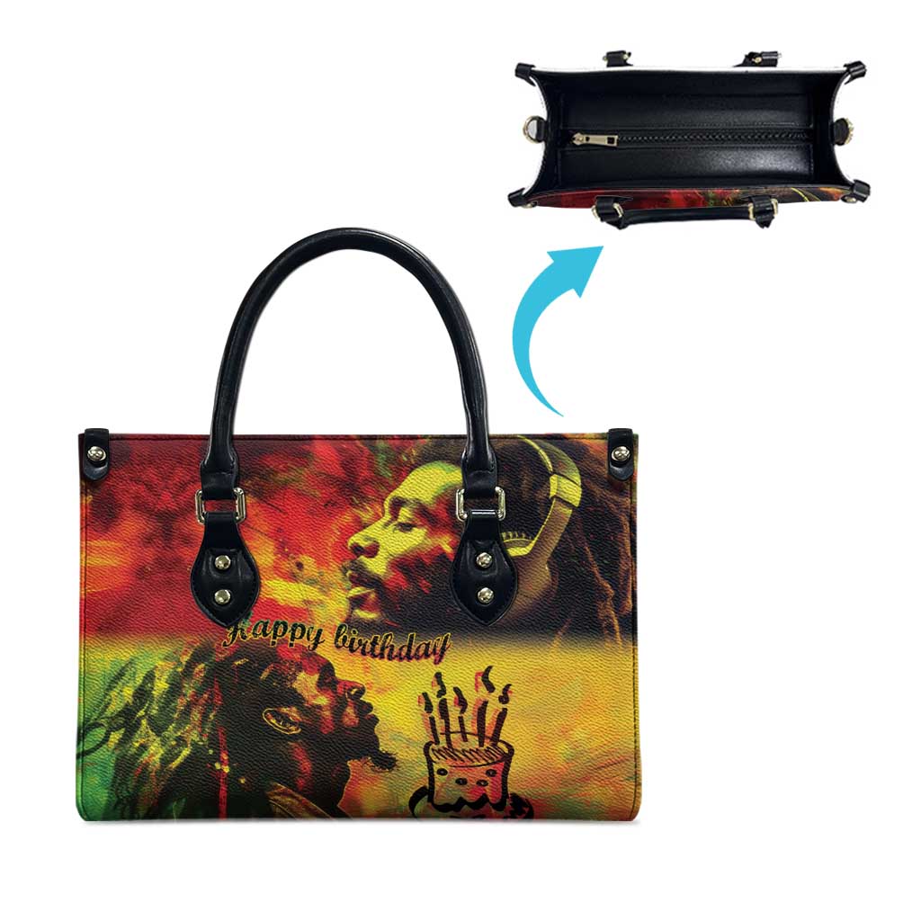 Happy Birthday King of Reggae Leather Bag
