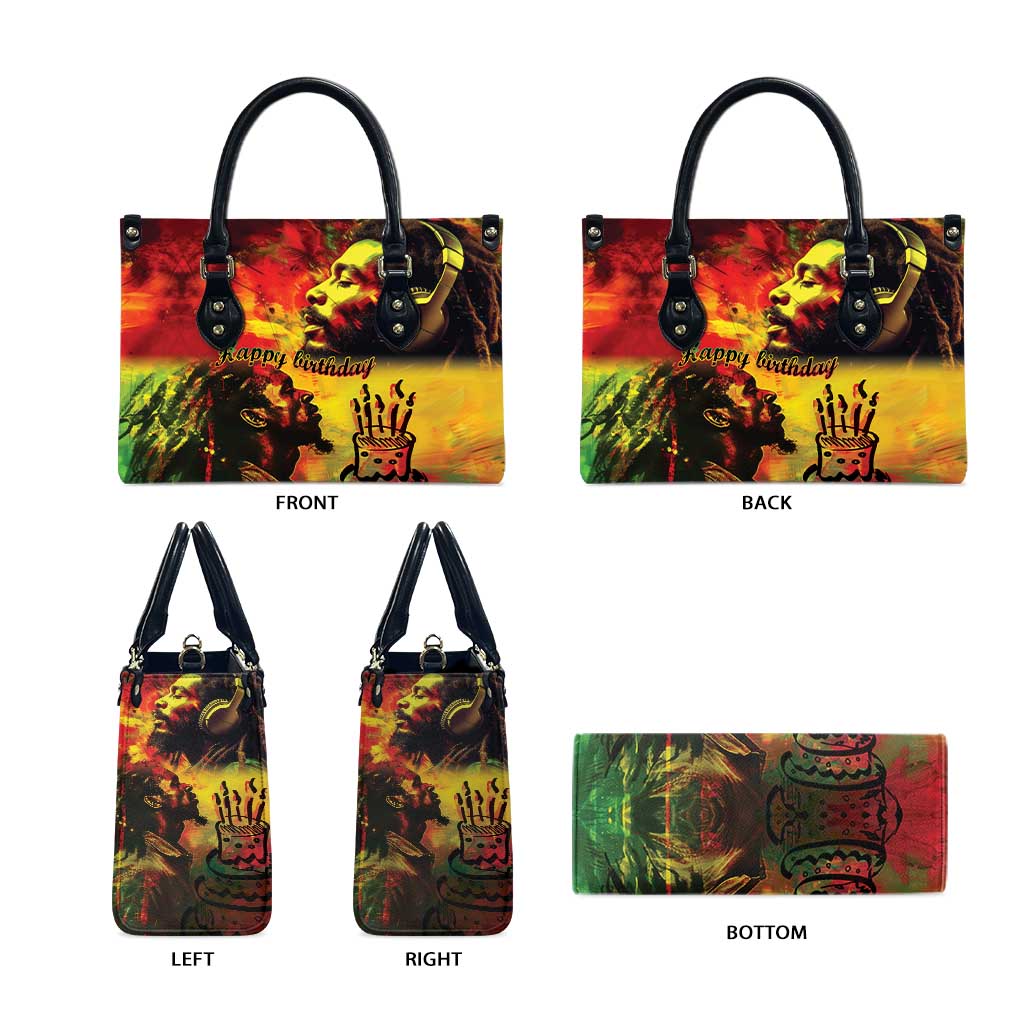 Happy Birthday King of Reggae Leather Bag