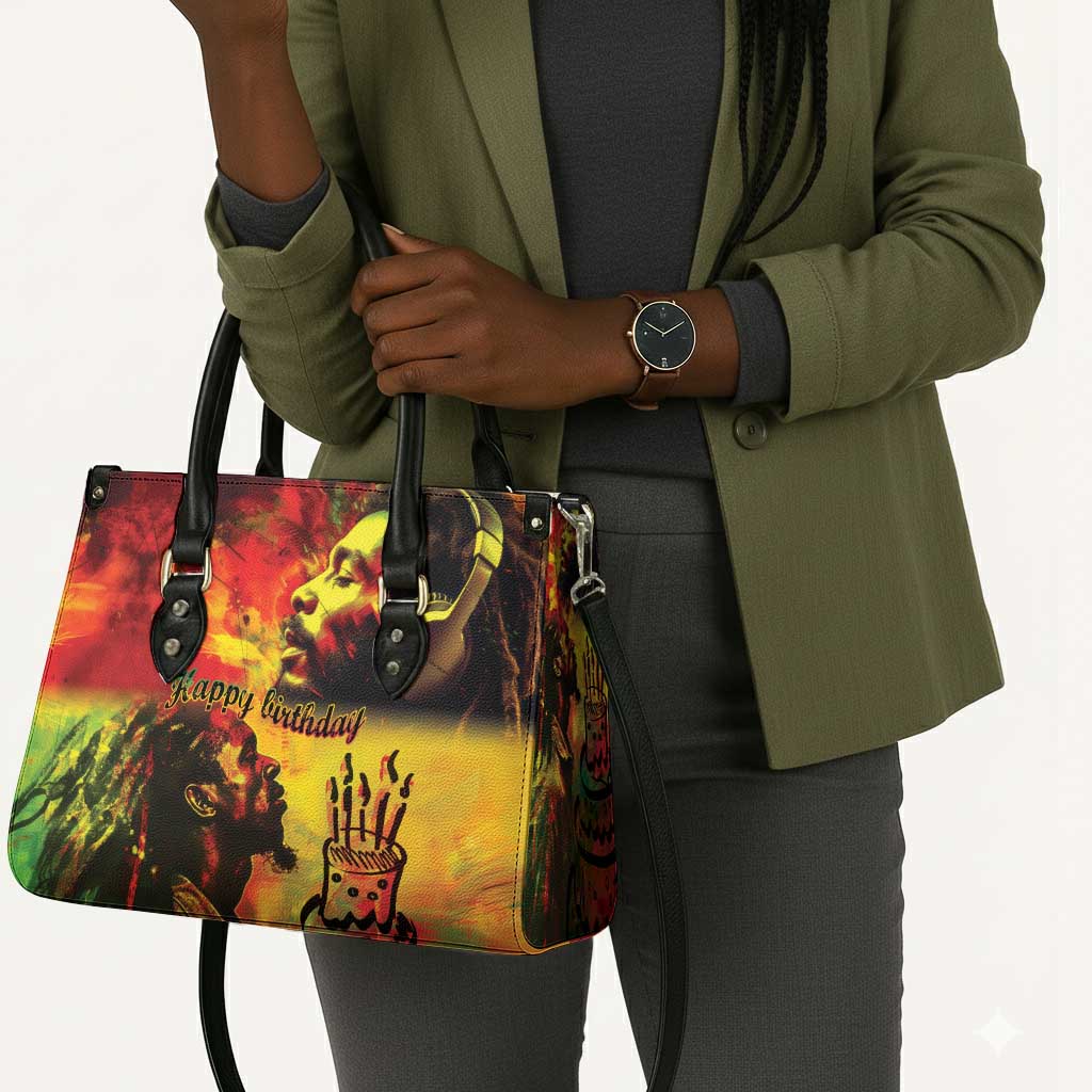 Happy Birthday King of Reggae Leather Bag