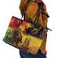 Happy Birthday King of Reggae Leather Tote Bag