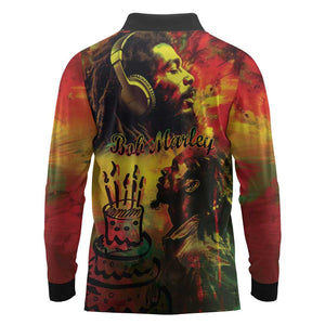 Happy Birthday King of Reggae Long Sleeve Polo Shirt