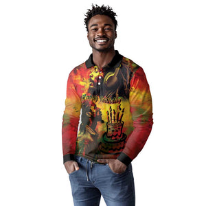 Happy Birthday King of Reggae Long Sleeve Polo Shirt