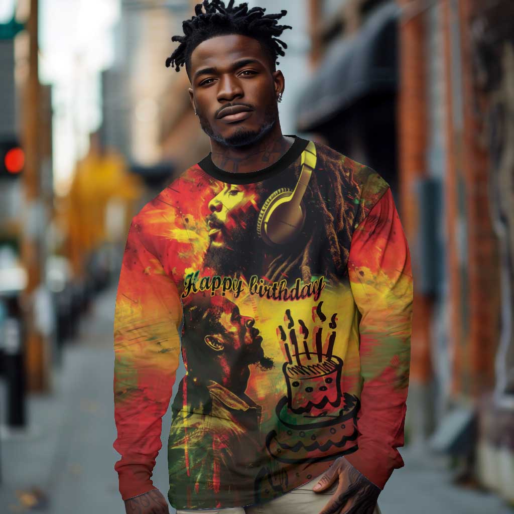 Happy Birthday King of Reggae Long Sleeve Shirt