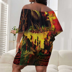 Happy Birthday King of Reggae Off Shoulder Short Dress