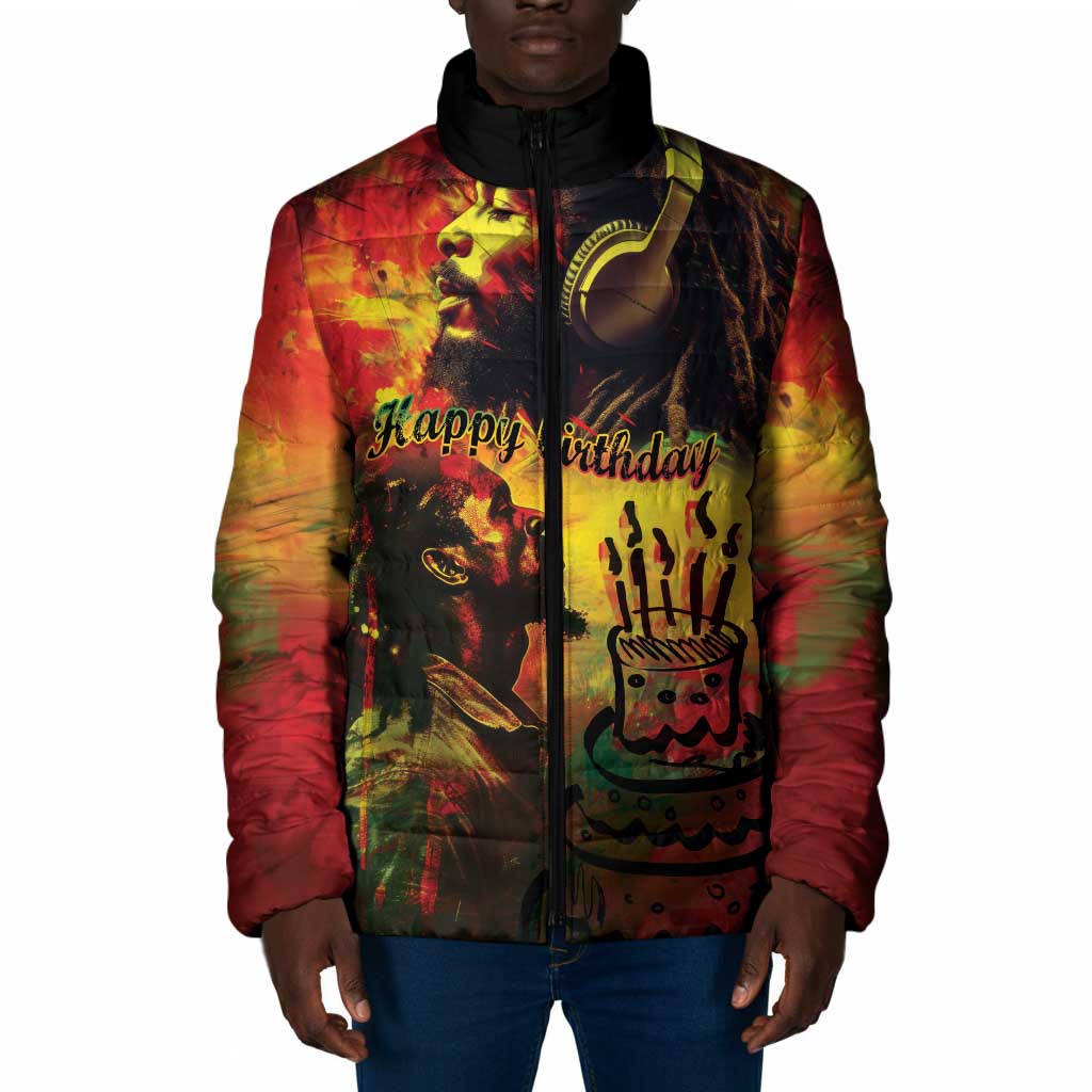 Happy Birthday King of Reggae Padded Jacket