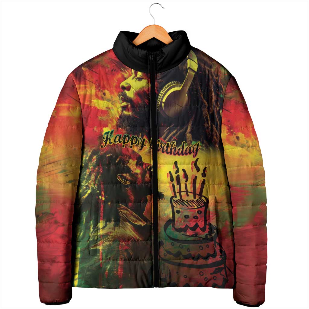 Happy Birthday King of Reggae Padded Jacket