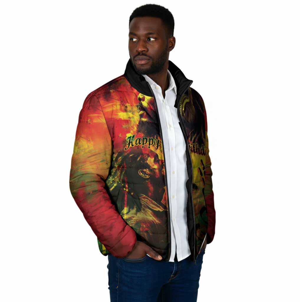 Happy Birthday King of Reggae Padded Jacket