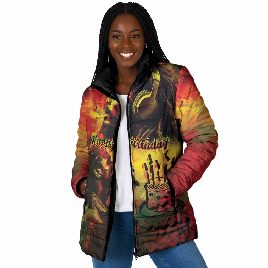 Happy Birthday King of Reggae Padded Jacket