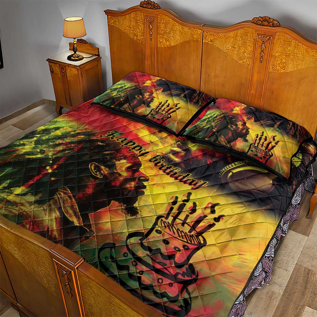 Happy Birthday King of Reggae Quilt Bed Set