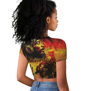 Happy Birthday King of Reggae Raglan Cropped T shirt