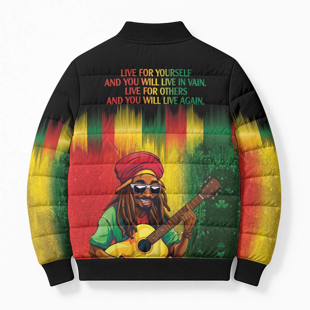 Honoring Reggae Legend Bob Birthday Bomber Puffer Jacket