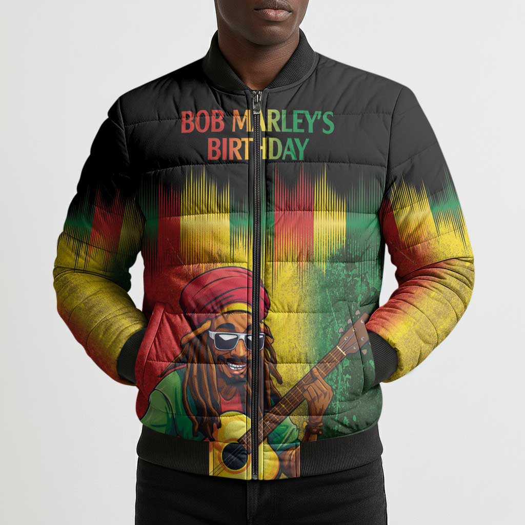 Honoring Reggae Legend Bob Birthday Bomber Puffer Jacket