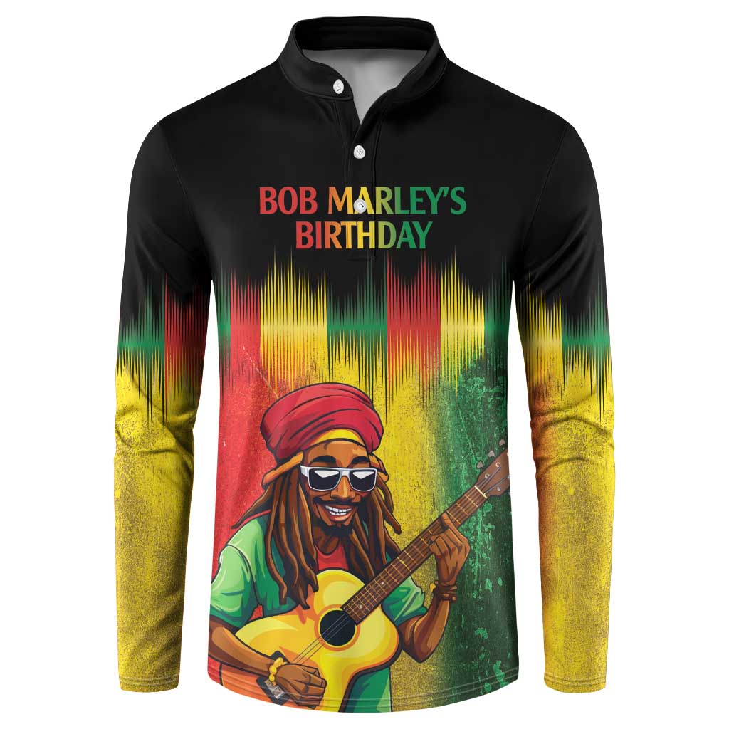 Honoring Reggae Legend Bob Birthday Button Sweatshirt