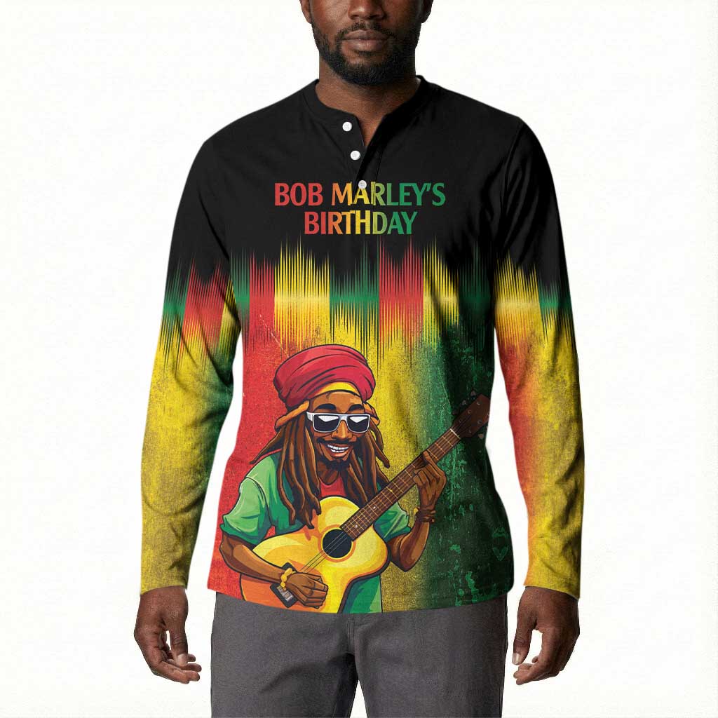 Honoring Reggae Legend Bob Birthday Button Sweatshirt
