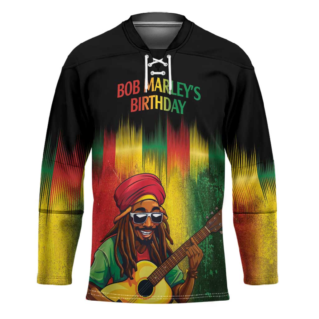 Honoring Reggae Legend Bob Birthday Hockey Jersey