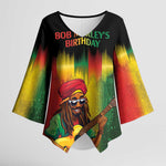 Honoring Reggae Legend Bob Birthday Kimono Sleeve Blouse