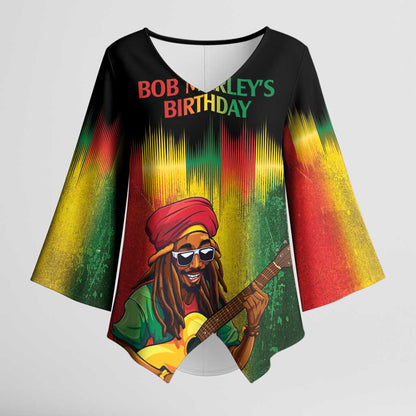 Honoring Reggae Legend Bob Birthday Kimono Sleeve Blouse