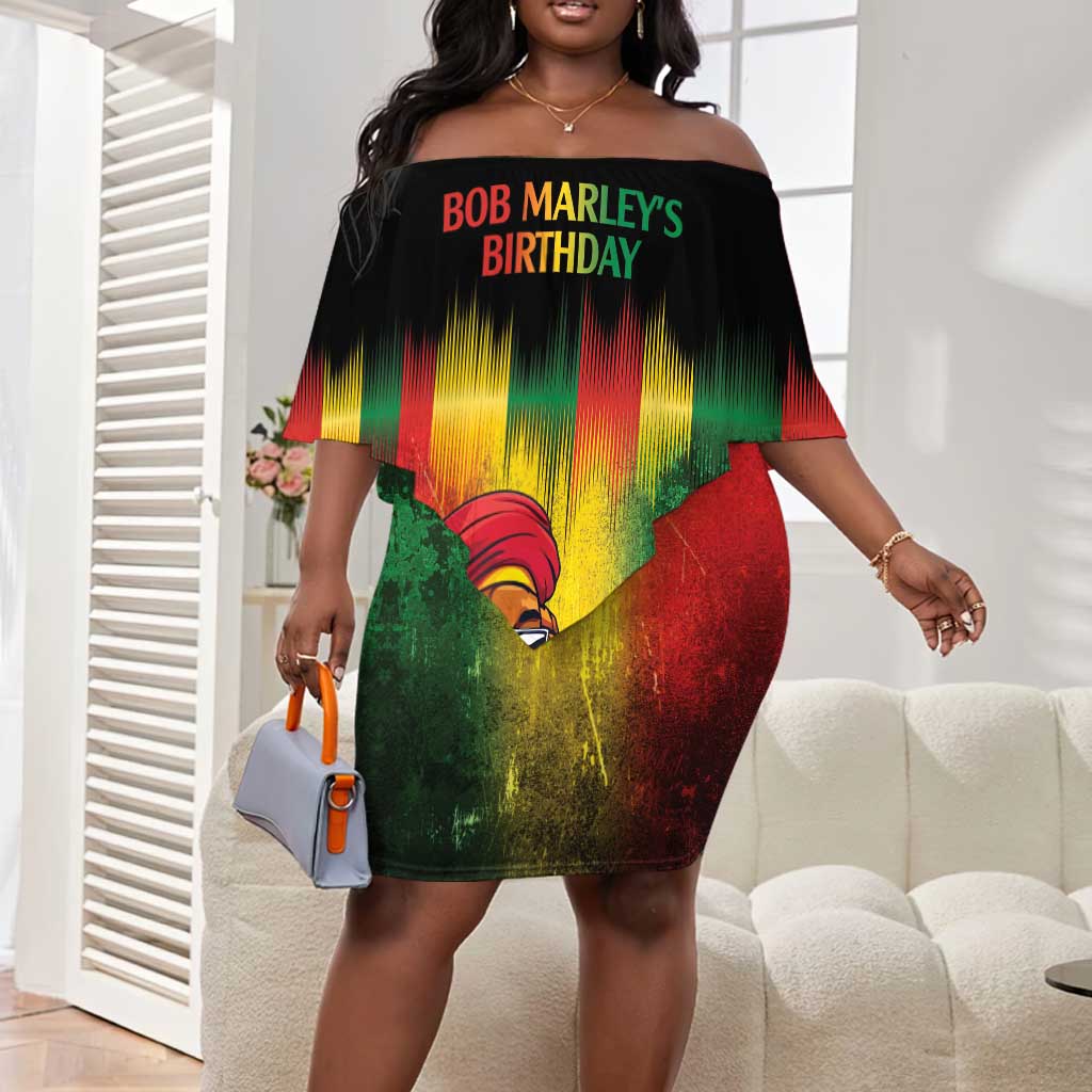 Honoring Reggae Legend Bob Birthday Off Shoulder Short Dress