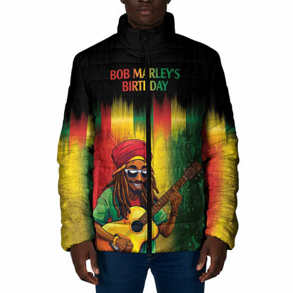 Honoring Reggae Legend Bob Birthday Padded Jacket