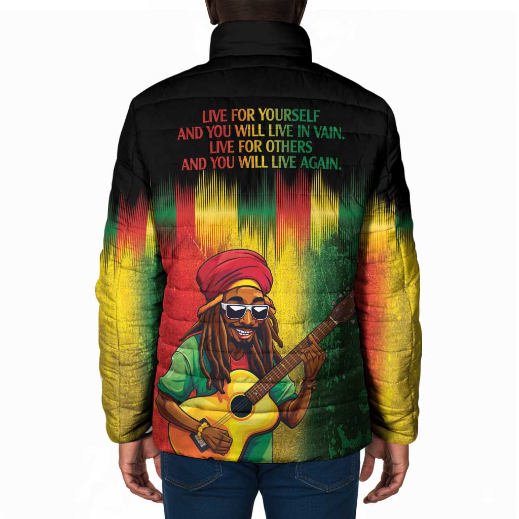 Honoring Reggae Legend Bob Birthday Padded Jacket