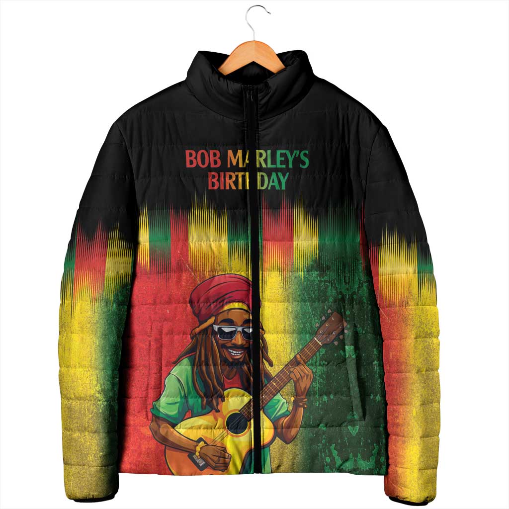 Honoring Reggae Legend Bob Birthday Padded Jacket
